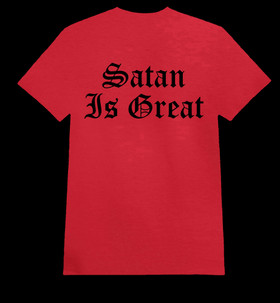SATAN IS GREAT red (T-paita)