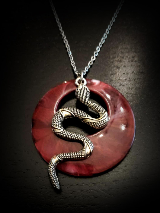 Serpent and the blood moon necklace