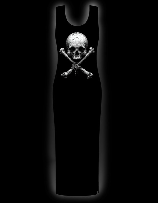 Skull and bones long dress