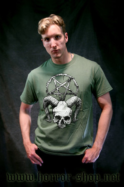 SKULL AND THE PENTAGRAM Army Green (T-shirt)