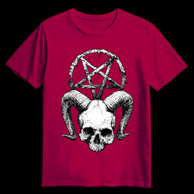 SKULL AND THE PENTAGRAM Cardinal Red (T-shirt)