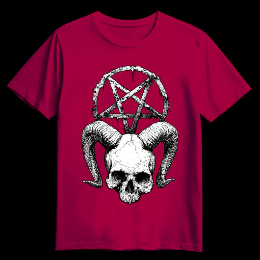 SKULL AND THE PENTAGRAM  Cardinal Red (T-shirt)