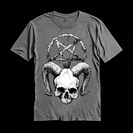 SKULL AND THE PENTAGRAM  grsy (T-shirt)
