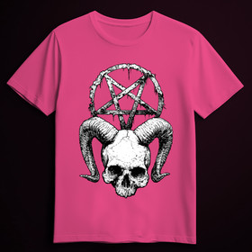 SKULL AND THE PENTAGRAM pink (T-shirt)