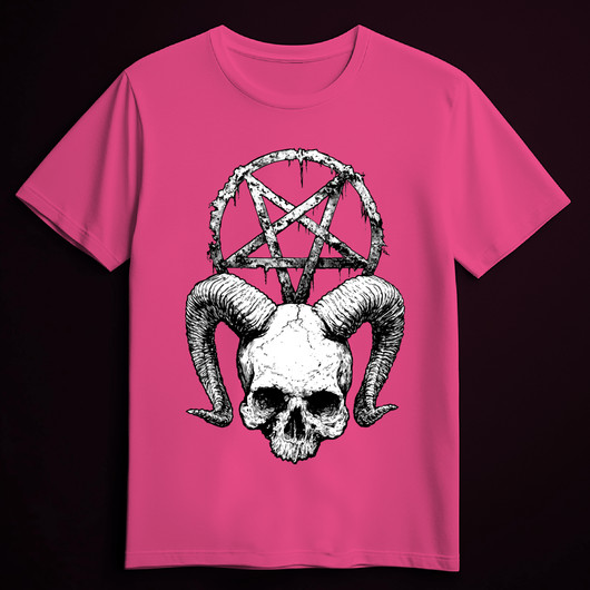 SKULL AND THE PENTAGRAM  pink (T-shirt)