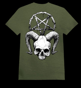 SKULL AND THE PENTAGRAM Army Green (T-shirt)