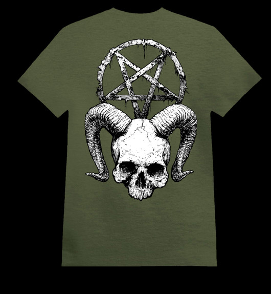 SKULL AND THE PENTAGRAM Army Green (T-shirt)