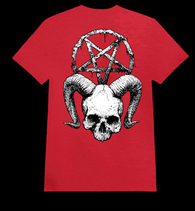 SKULL AND THE PENTAGRAM Red (T-shirt)