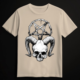 SKULL AND THE PENTAGRAM sand (T-shirt)