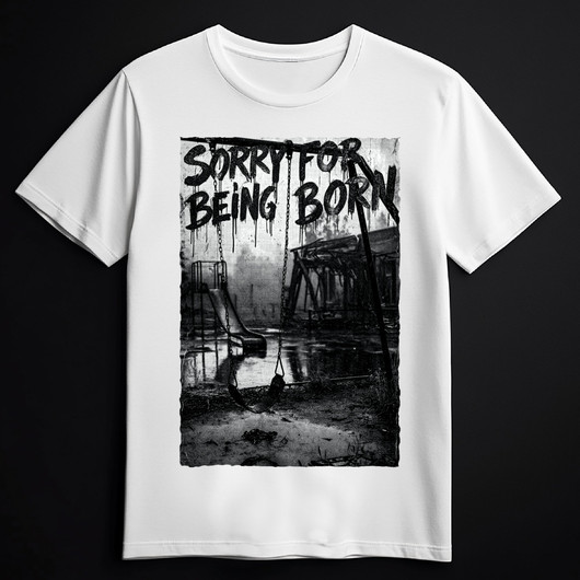 Sorry to be born (white T-shirt)