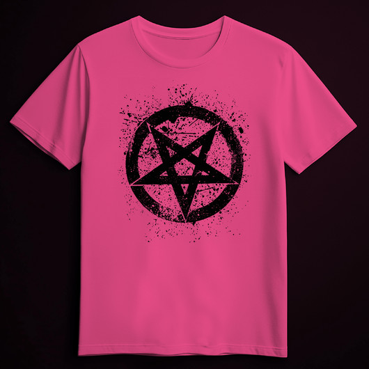 SPLATTER PENTAGRAM pink (T-shirt)