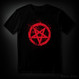 SPLATTER PENTAGRAM red on black (T-shirt)