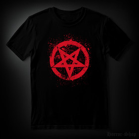 SPLATTER PENTAGRAM pun mustalla (T-paita)