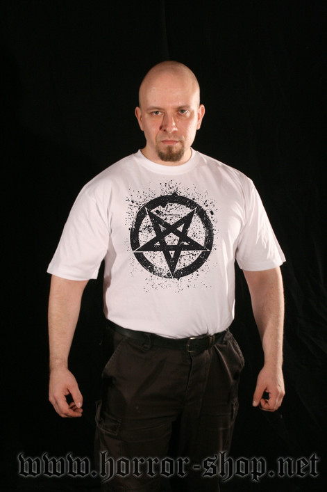 SPLATTER PENTAGRAM white (T-shirt)