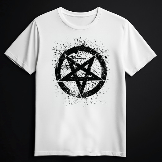 SPLATTER PENTAGRAM white (T-shirt)