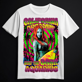 Surf the dark aquarius (white T-shirt)