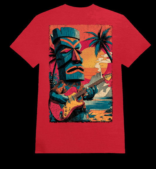 Tiki'n'roll white red (T-shirt)
