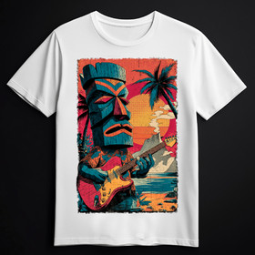Tiki'n'roll white  (T-shirt)