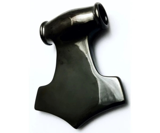 Lion Hammer 2 – Black Steel Pendant with Gold-Plated Lion