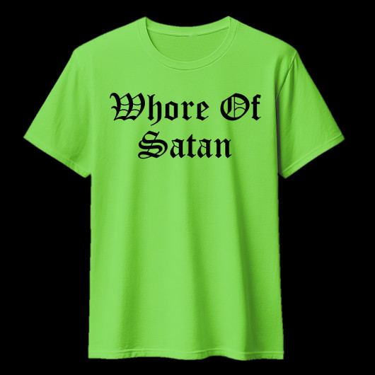 WHORE OF SATAN Lime green (T-shirt)
