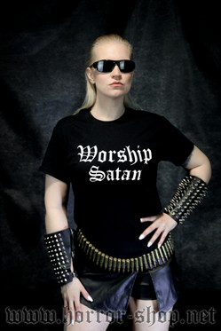 WORSHIP SATAN black (T-paita)