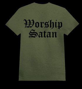 WORSHIP SATAN Army green (T-paita)