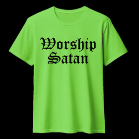 WORSHIP SATAN Lime green (T-paita)