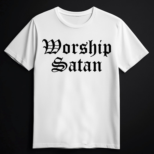 WORSHIP SATAN  White (T-shirt)