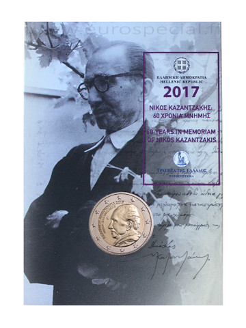 Kreikka 2 € 2017 Nikos Kazantzakis BU coincard