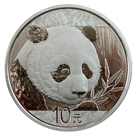 Kiina 10 ¥ 2018 Panda 30g Ag