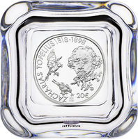 Suomi 20 € 2018 Z. Topelius numeroituna lasivitriinissä, Proof