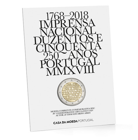 Portugali 2 € 2018 INCM 250 vuotta BU coincard
