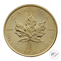 Kanada 2018 Maple Leaf hopearaha 1 oz kullattu