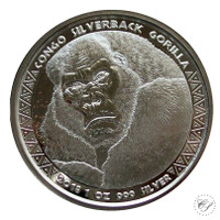 Kongo 5000 frangia 2018 Gorilla 1 oz Ag