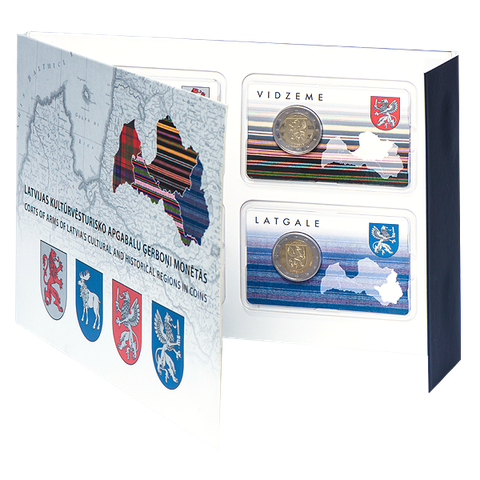 Latvia 2 € 2016-2018 Historiallisten maakuntien vaakunat BU