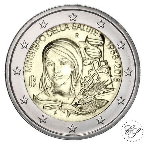 Italia 2 € 2018 Terveysministeriö 60 vuotta