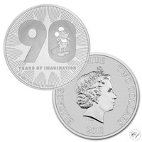 Niue 2 $ 2018 Mikki Hiiri 90 vuotta 1 oz HOPEA