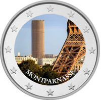 Montparnasse 2 € 2020 -juhlaraha, väritetty (#3)