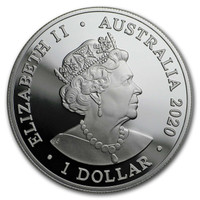 Australia 1 $ 2020 Delfiini 1oz hopearaha