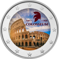 Colosseum & Rooma 2 € -juhlaraha, väritetty
