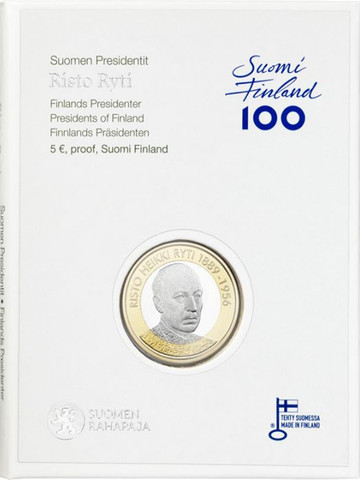 Suomi 5 € 2017 Suomen Presidentit - Risto Ryti, Proof