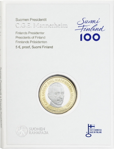 Suomi 5 € 2017 Suomen Presidentit - C.G.E Mannerheim, Proof