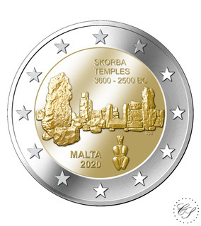 Malta 2 € 2020 Ta' Skorban temppelit F-merkinnällä BU