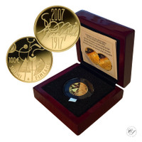 Suomi 100 € 2007 Itsenäisyys 90 vuotta kultaraha