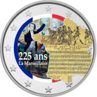 La Marseillaise 2 € -juhlaraha, väritetty
