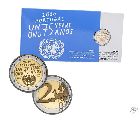 Portugali 2 € 2020 Yhdistyneet Kansakunnat 75 vuotta, Proof