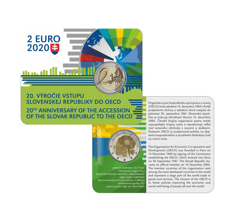 Slovakia 2 € 2020 OECD 20 vuotta BU coincard