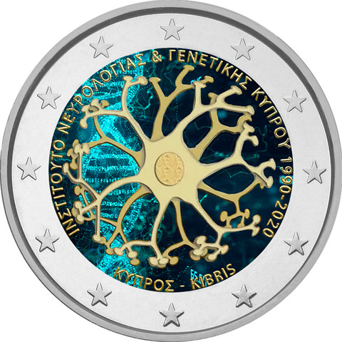 Kypros 2 € 2020 Neurologia & Genetiikka, väritetty (#1)