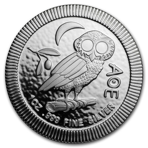 Niue 2021 Pallas Athenen pöllö hopeakolikko 1 oz