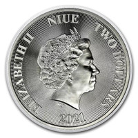 Niue 2021 Karjuva Leijona hopeakolikko 1 oz